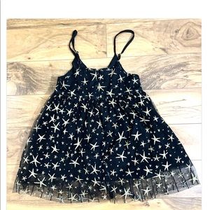 PatPat Little Girl Dress with Gold Star Shimmer